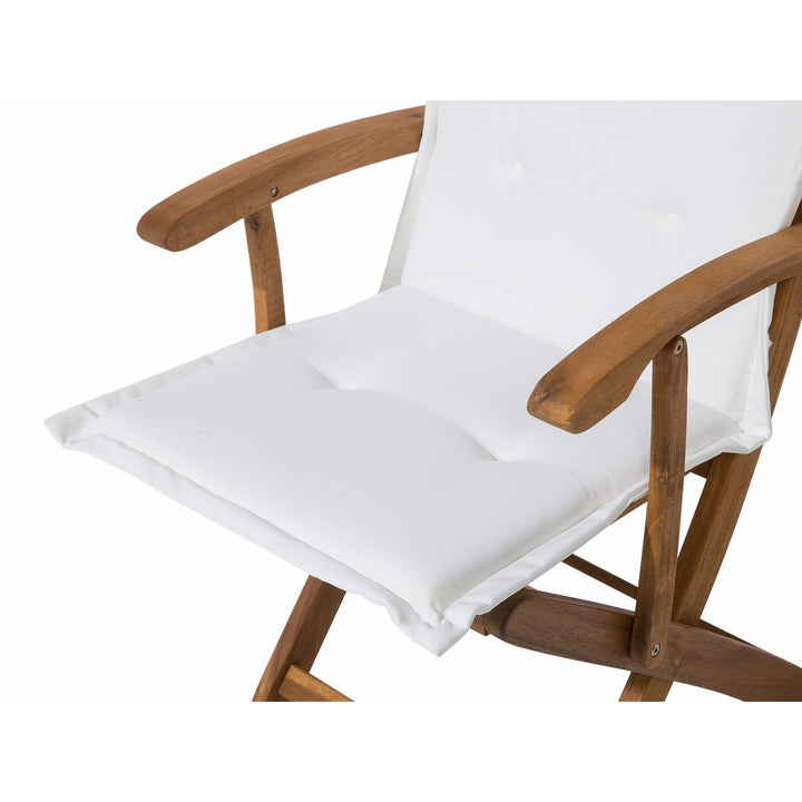 Maui 8 Seater Acacia Wood Garden Dining Set with Grey Parasol and Beige Cushions