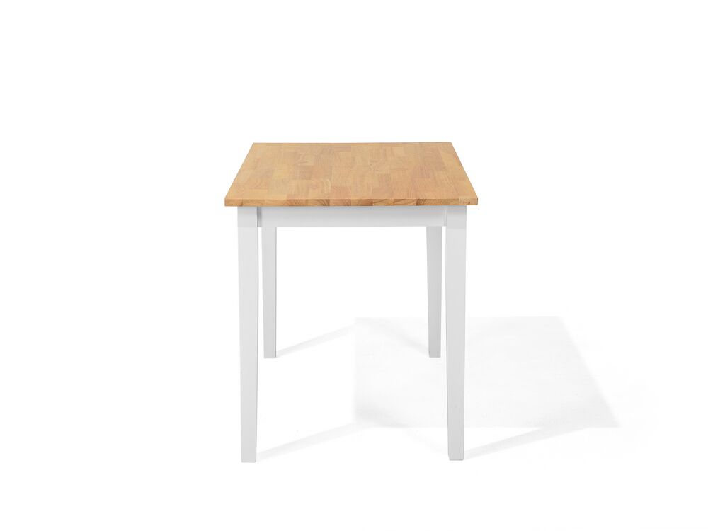 Wooden Dining Table 120 x 75 cm Light Wood and White Houston