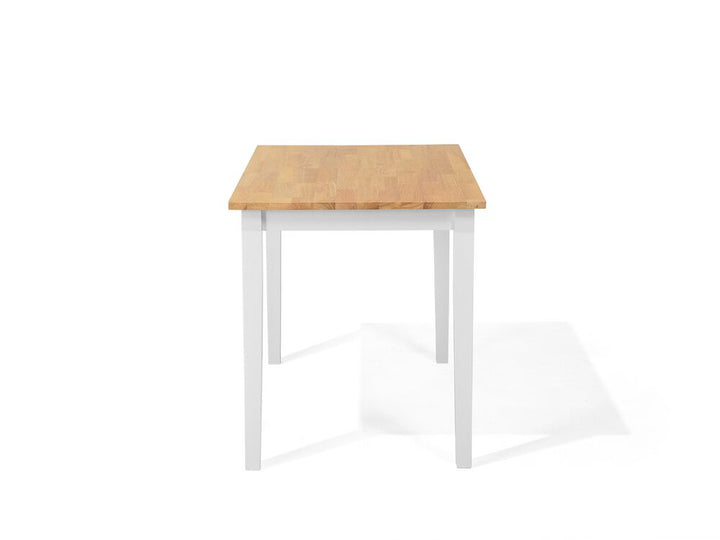 Wooden Dining Table 120 x 75 cm Light Wood and White Houston