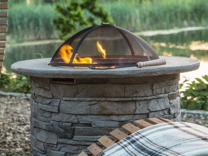 Round Fire Pit Grey Tambora