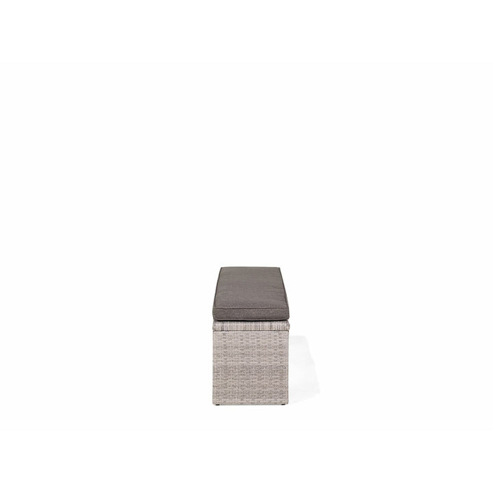 Viterbo Left Hand 8 Seater PE Rattan Garden Corner Sofa Set Grey