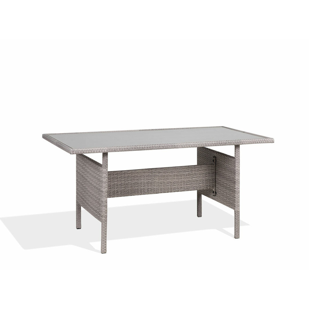 Viterbo Left Hand 8 Seater PE Rattan Garden Corner Sofa Set Grey