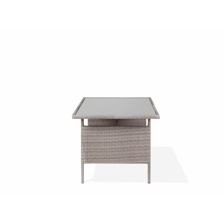 Viterbo Left Hand 8 Seater PE Rattan Garden Corner Sofa Set Grey