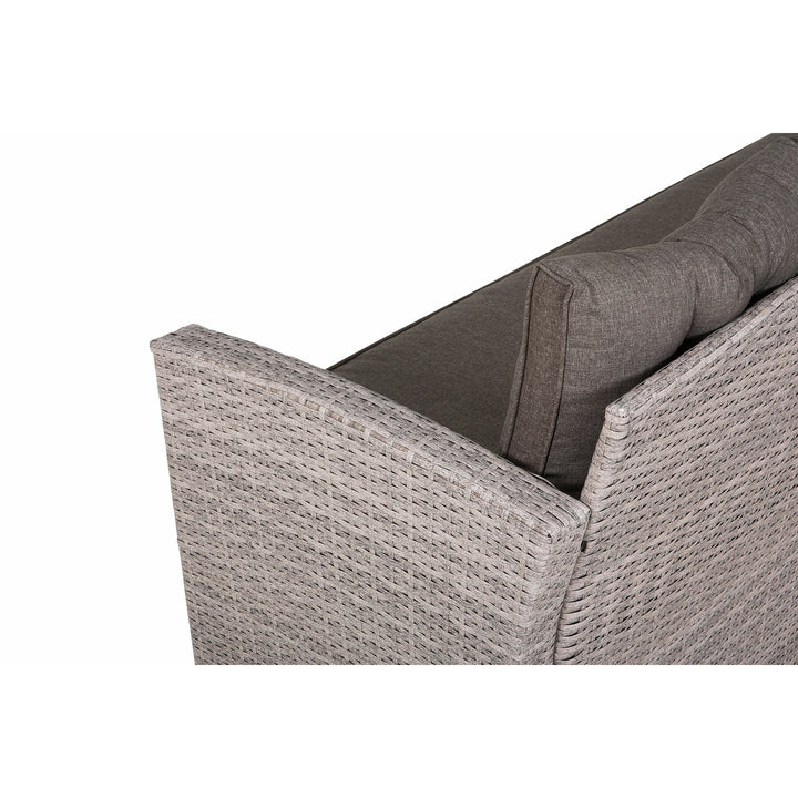 Viterbo Left Hand 8 Seater PE Rattan Garden Corner Sofa Set Grey