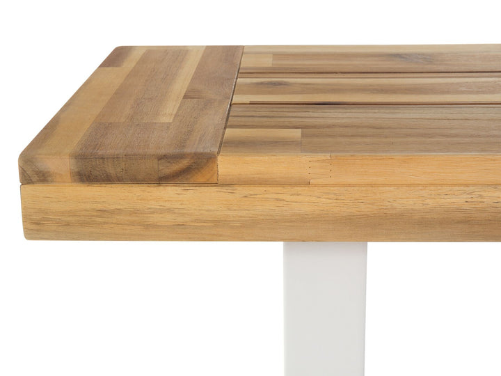 Acacia Wood Bench White 140 cm Scania