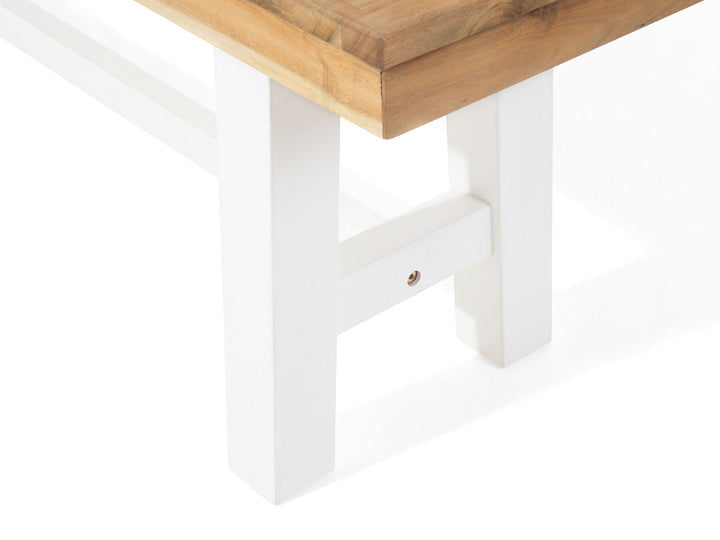 Acacia Wood Bench White 140 cm Scania