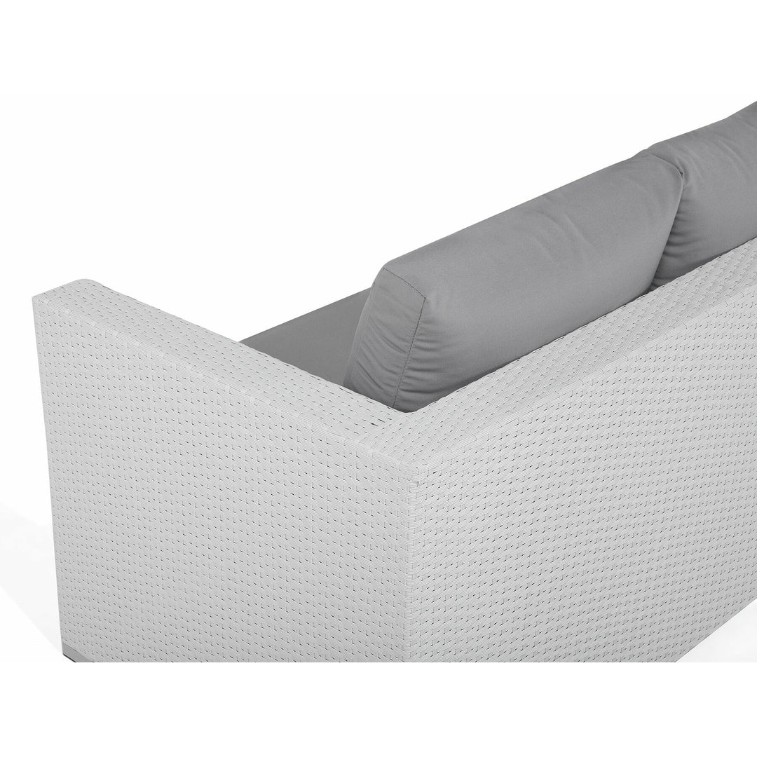 XXL Left Hand 8 Seater PE Rattan Garden Lounge Set White