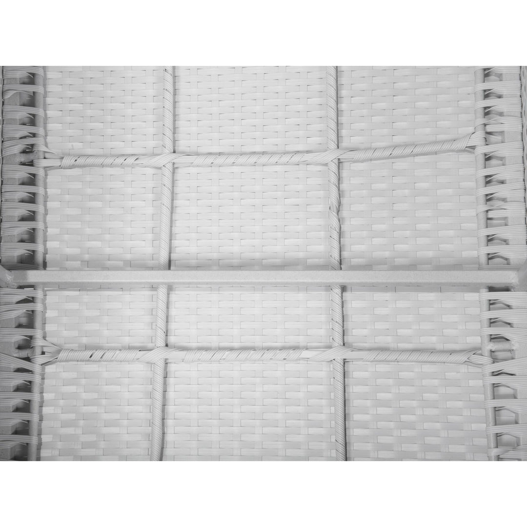 XXL Left Hand 8 Seater PE Rattan Garden Lounge Set White