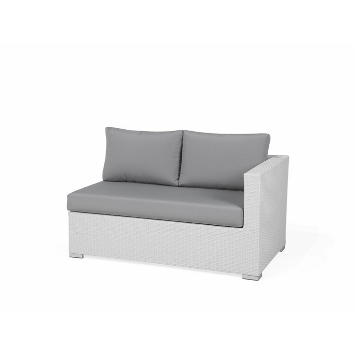 XXL Left Hand 8 Seater PE Rattan Garden Lounge Set White