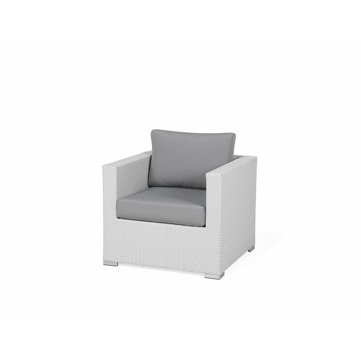 XXL Left Hand 8 Seater PE Rattan Garden Lounge Set White