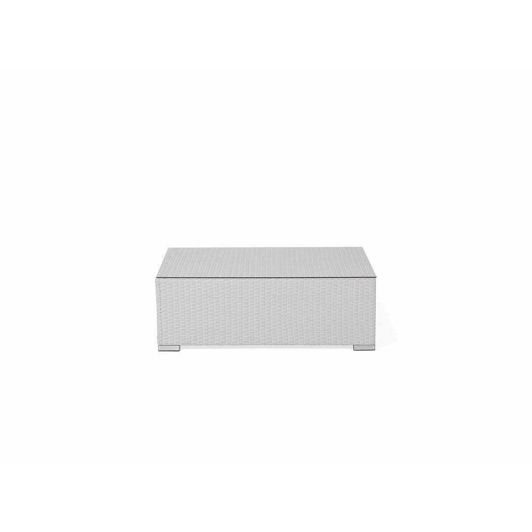XXL Left Hand 8 Seater PE Rattan Garden Lounge Set White