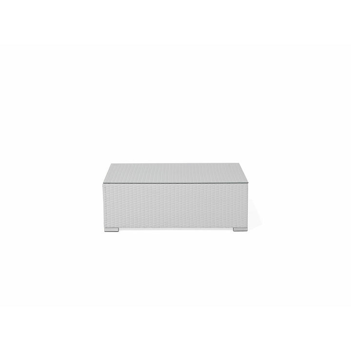 XXL Left Hand 8 Seater PE Rattan Garden Lounge Set White