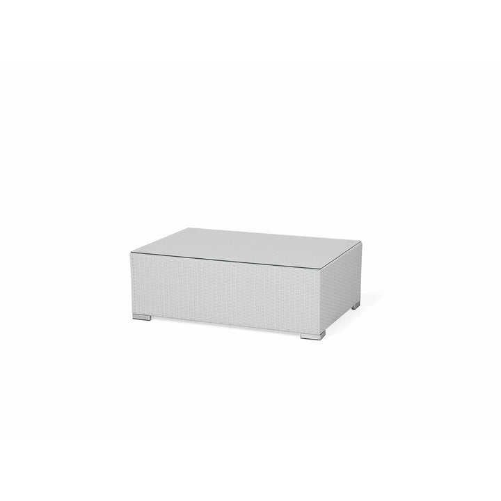XXL Left Hand 8 Seater PE Rattan Garden Lounge Set White