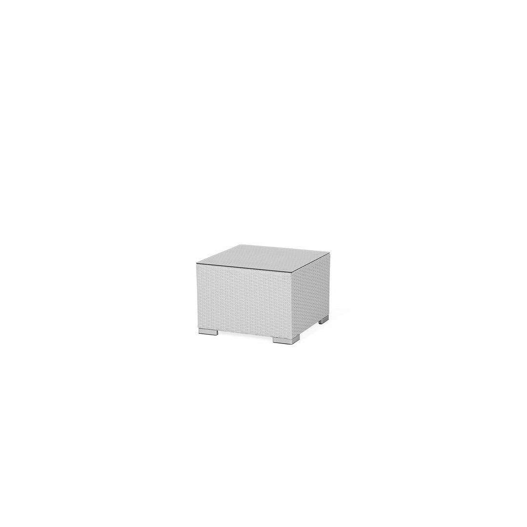 XXL Left Hand 8 Seater PE Rattan Garden Lounge Set White