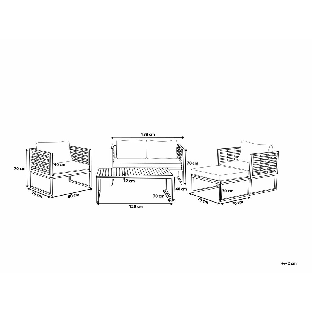 Bermuda 4 Seater Acacia Wood Garden Sofa Set White