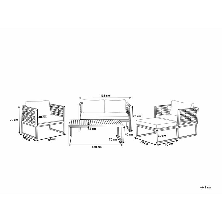 Bermuda 4 Seater Acacia Wood Garden Sofa Set White