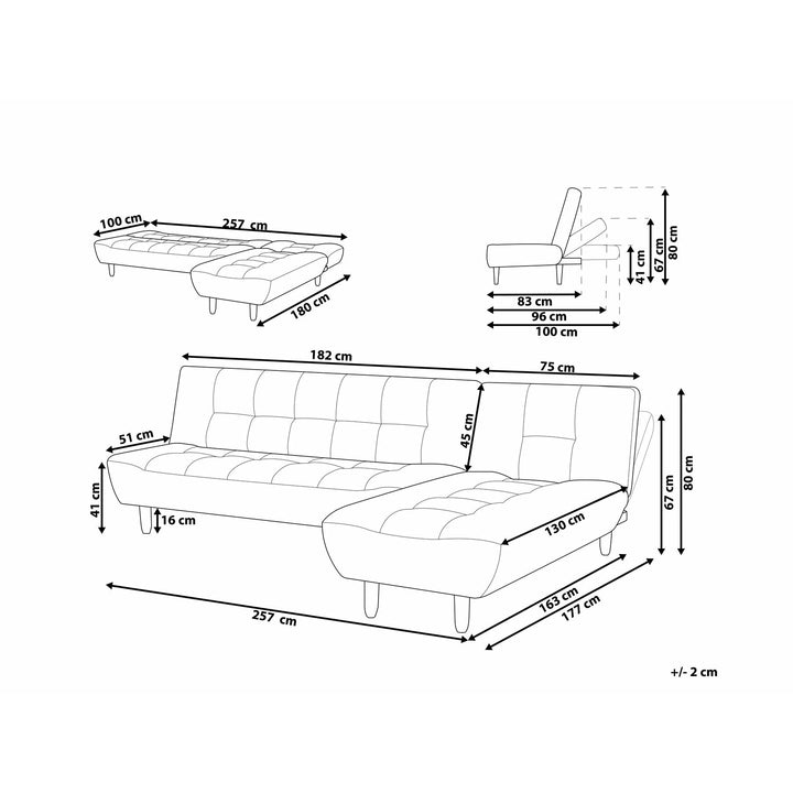 Monroe Fabric Corner Sofa Bed