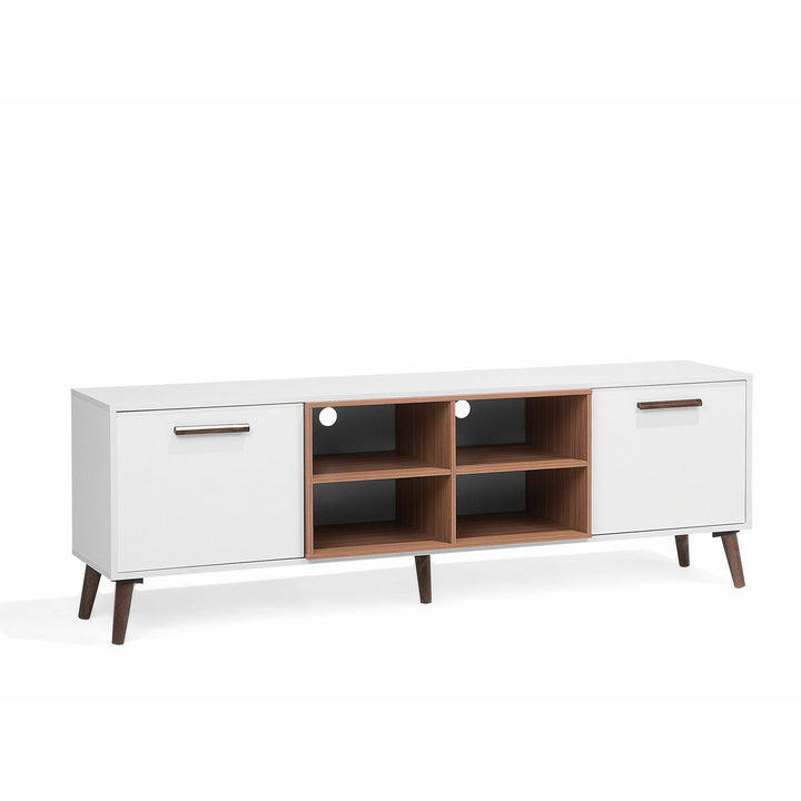 TV Stand White with Dark Wood ALLOA