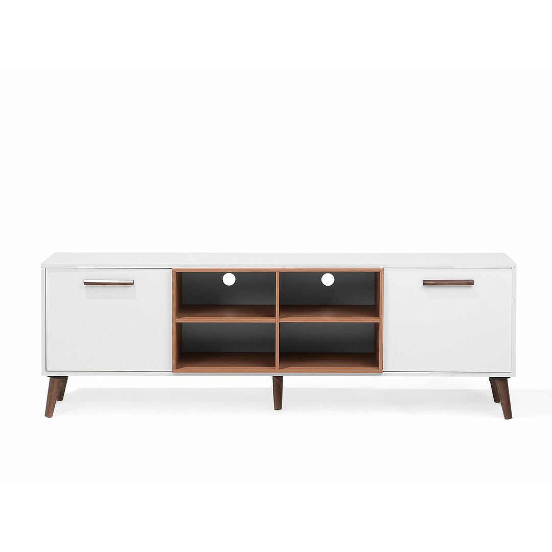 TV Stand White with Dark Wood ALLOA