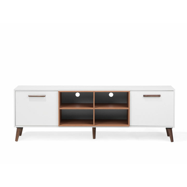 TV Stand White with Dark Wood ALLOA