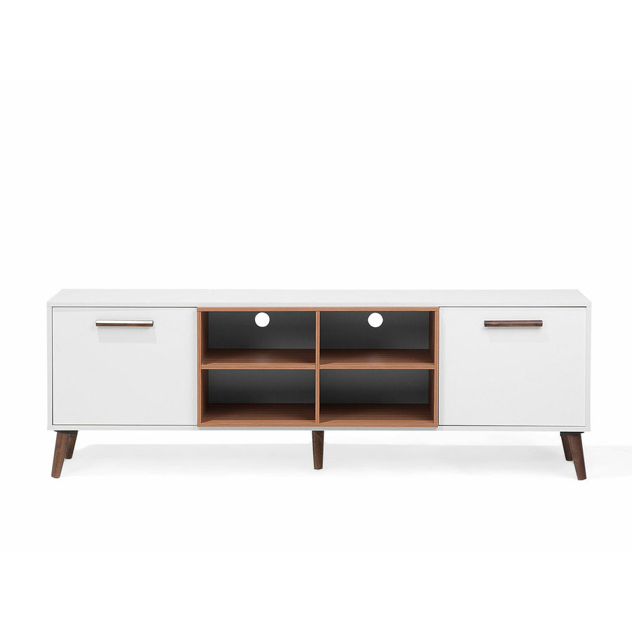 TV Stand White with Dark Wood ALLOA