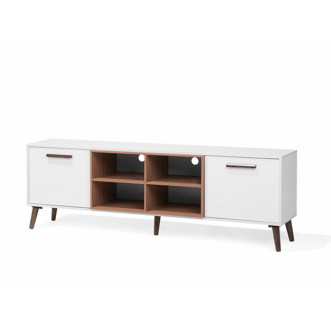 Tansey TV Stand White with Dark Wood