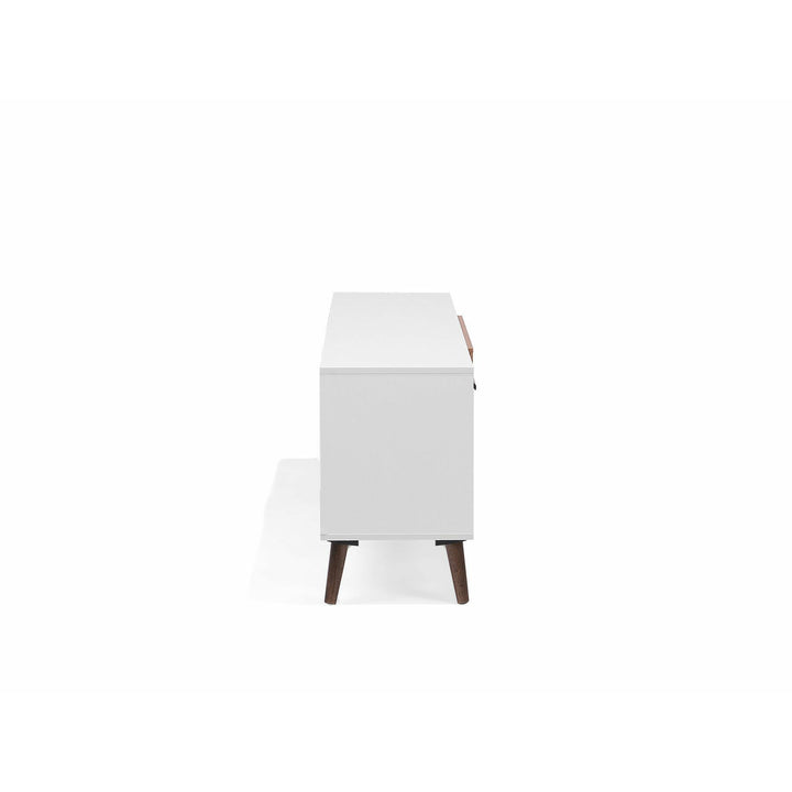 Tansey TV Stand White with Dark Wood