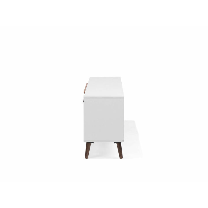Tansey TV Stand White with Dark Wood