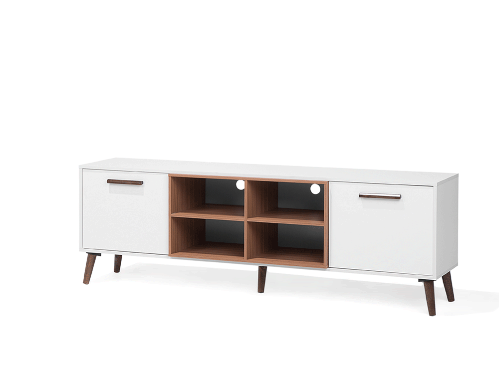 Tansey TV Stand White with Dark Wood