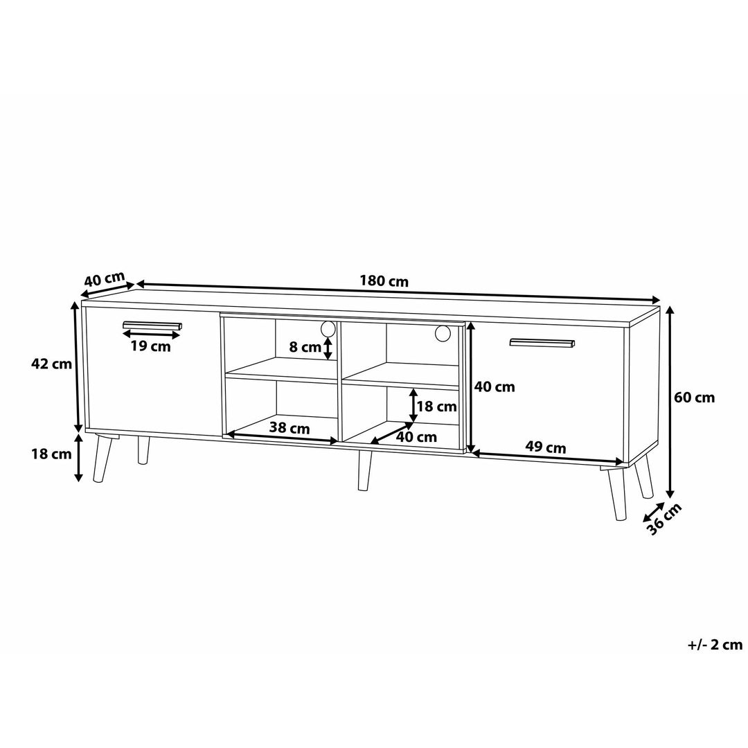 Tansey TV Stand White with Dark Wood