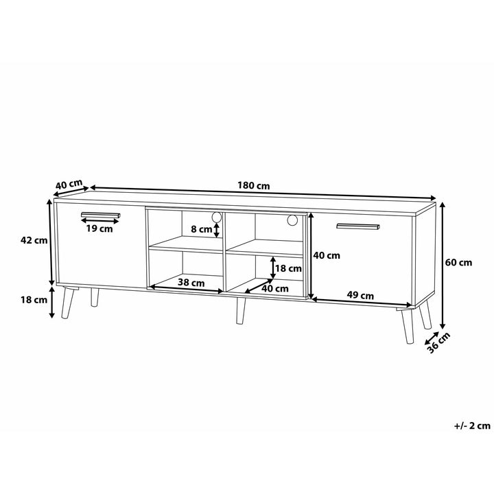 Tansey TV Stand White with Dark Wood