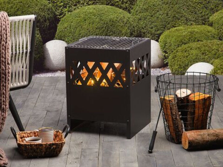 Charcoal Fire Pit Black Shiga