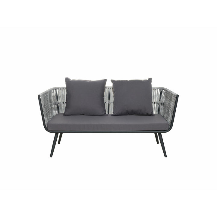 4 Seater PE Rattan Garden Sofa Set Grey Ragusa