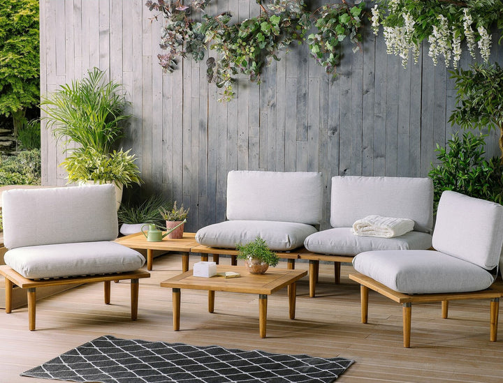 Frascati 4 Seater Acacia Wood Garden Sofa Set Grey 