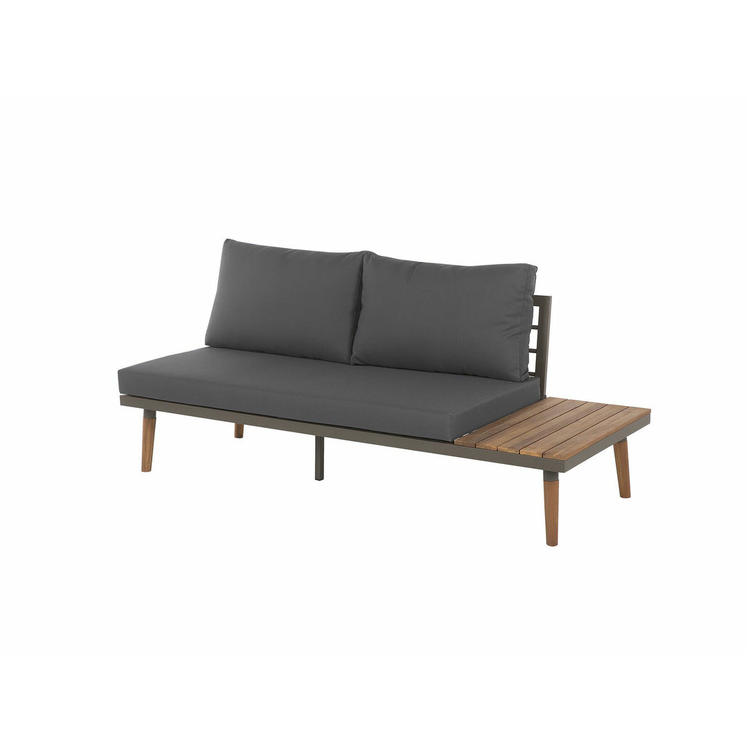 Corato 5 Seater Acacia Wood Garden Corner Sofa Set Grey