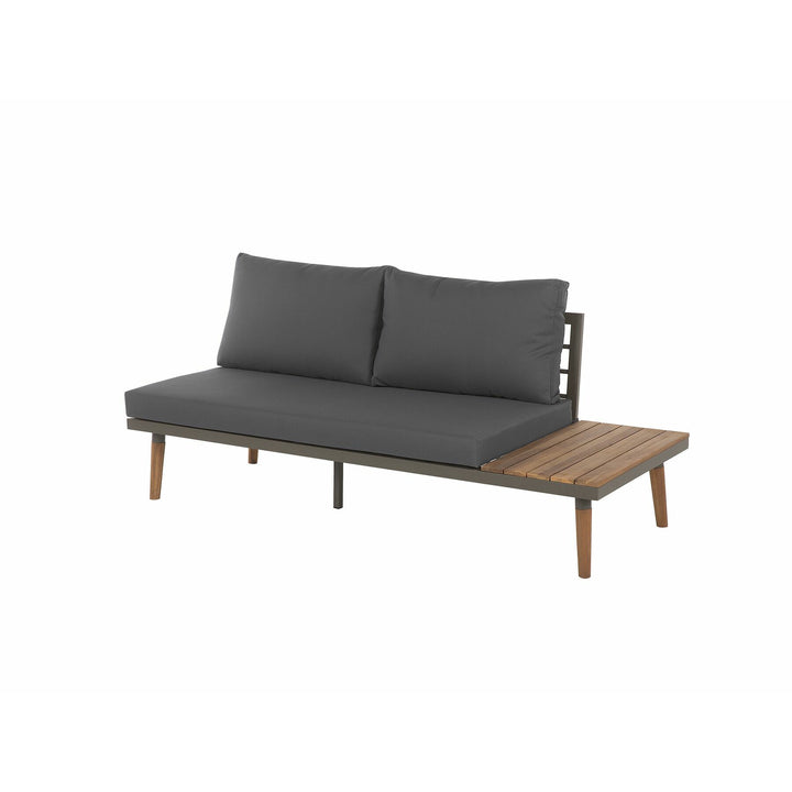 Corato 5 Seater Acacia Wood Garden Corner Sofa Set Grey