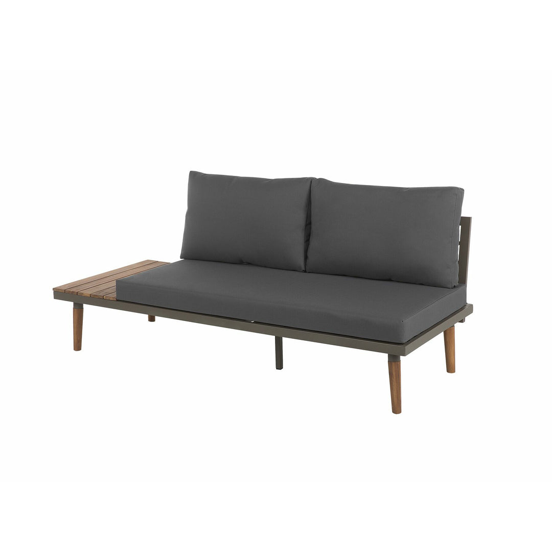 Corato 5 Seater Acacia Wood Garden Corner Sofa Set Grey