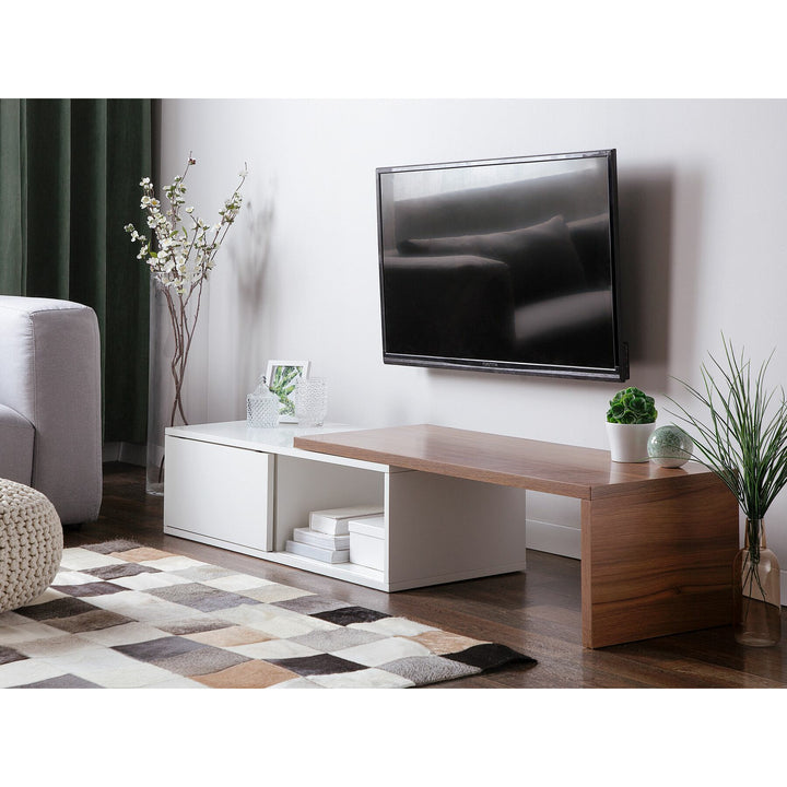 Abdirahman TV Stand White and Dark Wood