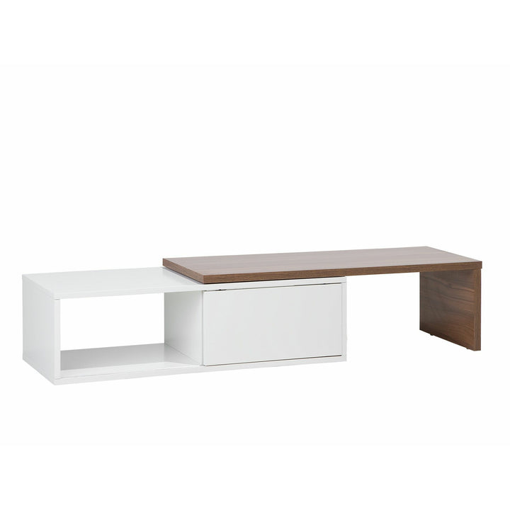 Abdirahman TV Stand White and Dark Wood