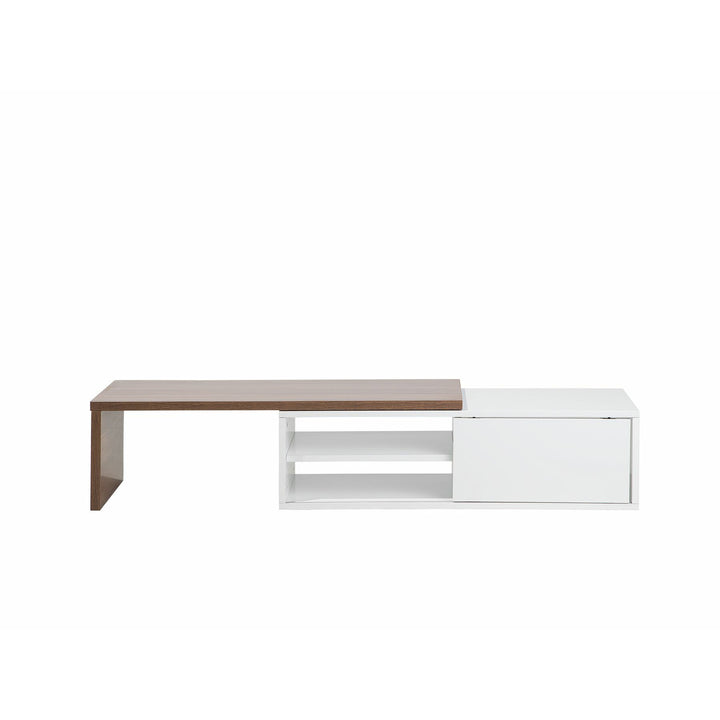 Abdirahman TV Stand White and Dark Wood