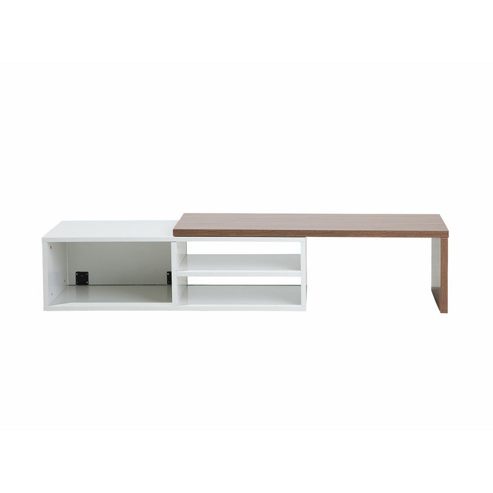 Abdirahman TV Stand White and Dark Wood