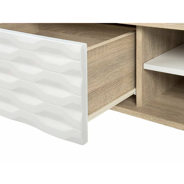 Meco Coffee Table White and Light Wood