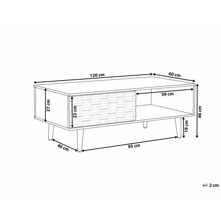 Meco Coffee Table White and Light Wood