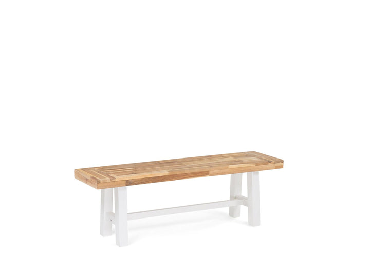 Acacia Wood Bench White 140 cm Scania