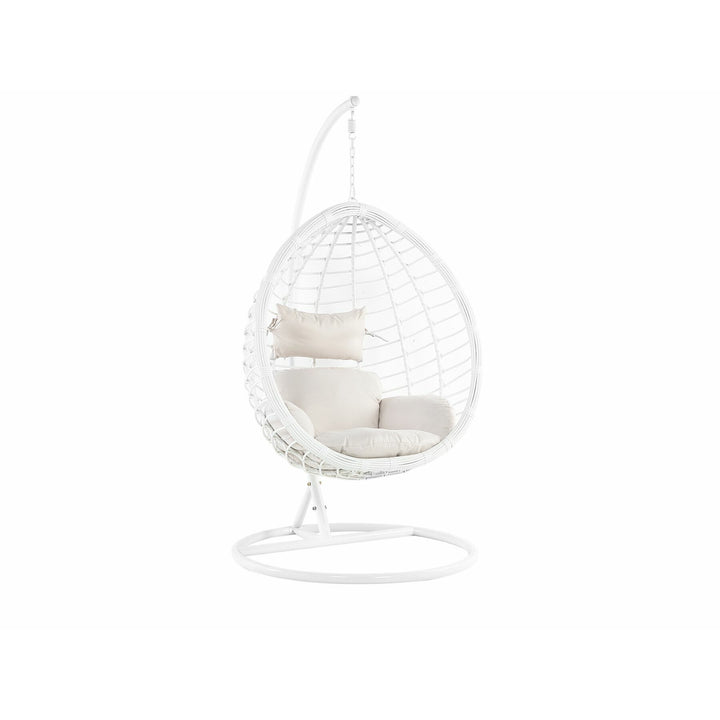 Scales Porch Rattan Hanging Chair with Stand White