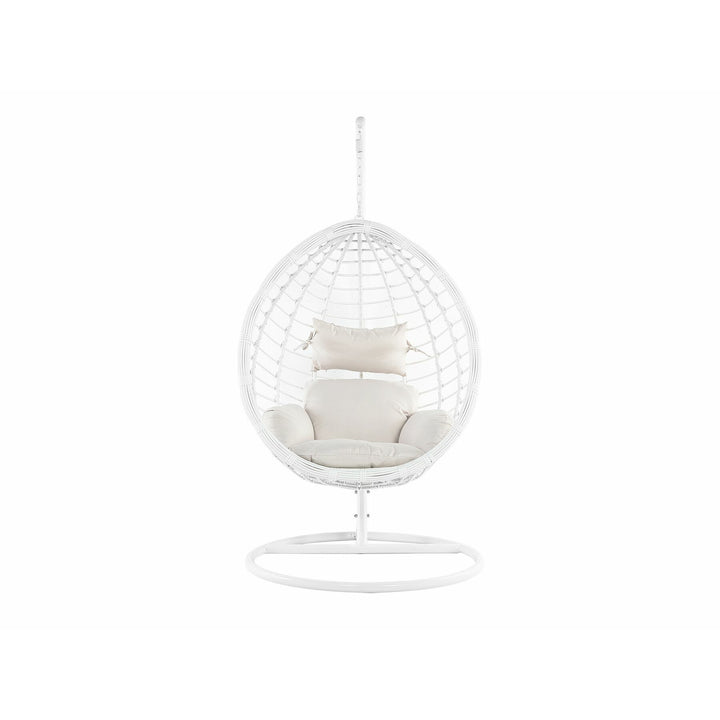 Scales Porch Rattan Hanging Chair with Stand White