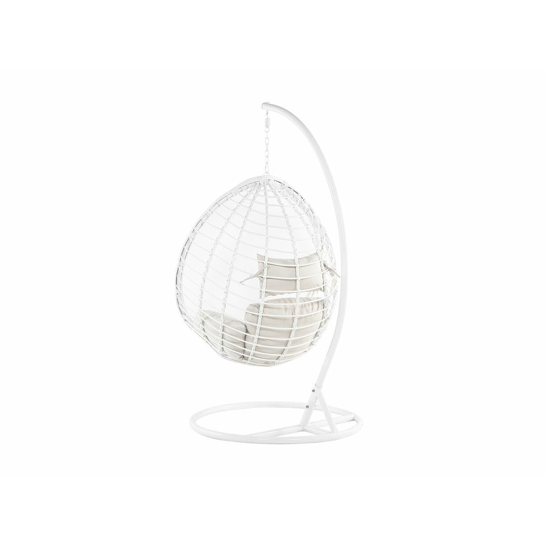 Scales Porch Rattan Hanging Chair with Stand White