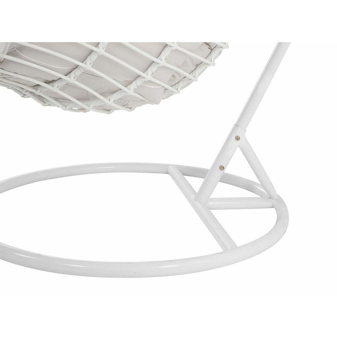 Scales Porch Rattan Hanging Chair with Stand White