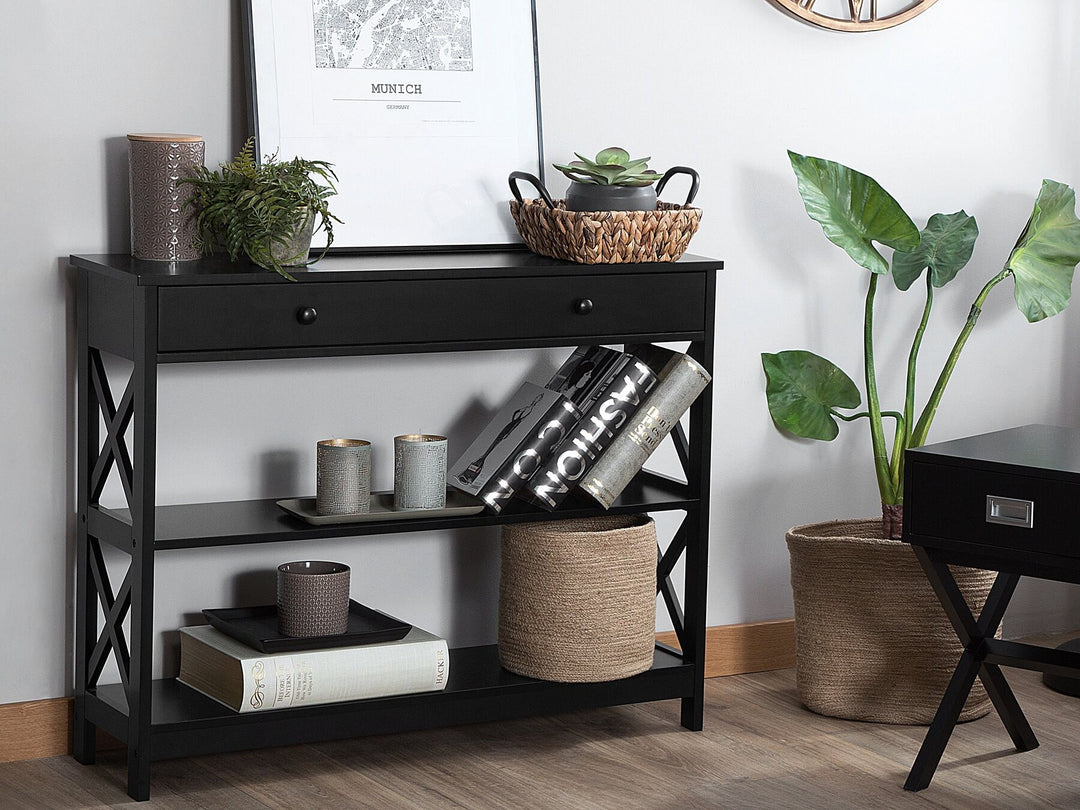 1 Drawer Console Table Black Montgomery