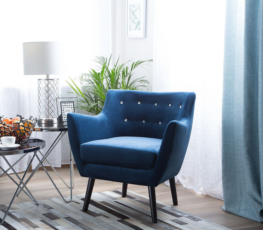 Armchair Velvet Navy Blue DRAMMEN
